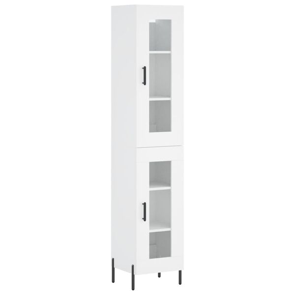 vidaXL Skř&iacute;ň highboard b&iacute;l&aacute; 34,5 x 34 x 180 cm kompozitn&iacute; dřevo
