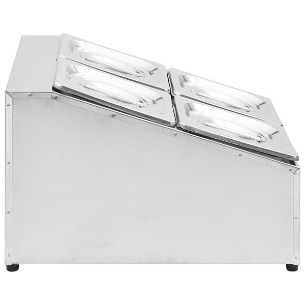 vidaXL Nástavba na gastronádoby pro 4 GN 1/6 nádoby nerezová ocel