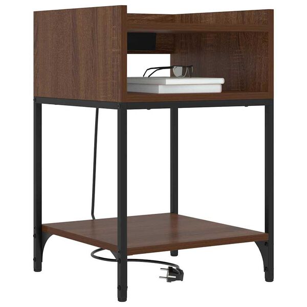 vidaXL Nočn&iacute; skř&iacute;ňka Hněd&yacute; dub 40 x 40 x 61 cm kompozitn&iacute; dřevo