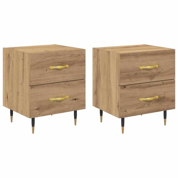 vidaXL Nočn&iacute; skř&iacute;ňka 2 pcs Artisanov&yacute; dub 40 x 35 x 47,5 cm