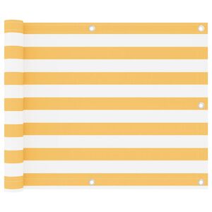 vidaXL Balk&oacute;nov&aacute; z&aacute;stěna b&iacute;lo-žlut&aacute; 75 x 300 cm oxfordsk&aacute; l&aacute;tka