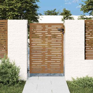 vidaXL Zahradn&iacute; branka 85 x 125 cm z corten oceli čtvercov&yacute; design