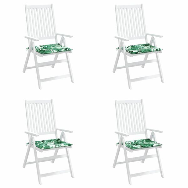 vidaXL Pol&scaron;t&aacute;ře na židle 4 pcs Vzor listů 50 x 50 x 4 cm Oxford l&aacute;tka