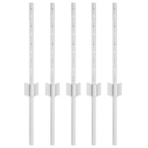 vidaXL Plotov&yacute; sloupek. 5 pcs Stř&iacute;brn&aacute; 40 cm Ocel