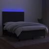 vidaXL Box spring postel s matrac&iacute; a LED čern&aacute; 140x200 cm textil