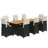vidaXL 9d&iacute;ln&yacute; zahradn&iacute; bistro set s podu&scaron;kami čern&yacute; polyratan