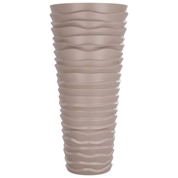 vidaXL Truhl&iacute;k s odn&iacute;matelnou vložkou mokka 18 / 45 l PP r&yacute;hovan&yacute;