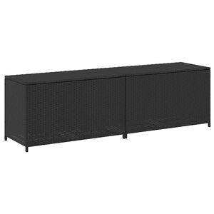 vidaXL Zahradn&iacute; &uacute;ložn&yacute; box polyratan 200 x 50 x 60 cm čern&yacute;