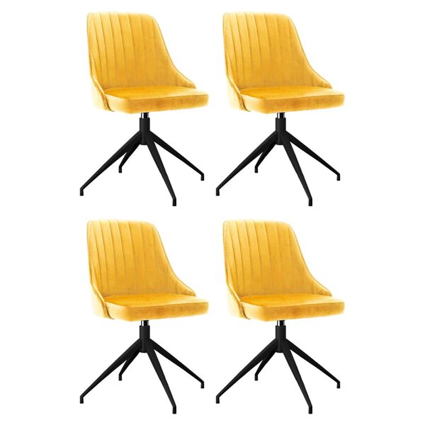 vidaXL J&iacute;deln&iacute; židle 4 ks žlut&eacute; samet