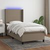 vidaXL Box spring postel s matrac&iacute; a LED taupe 100x200 cm textil