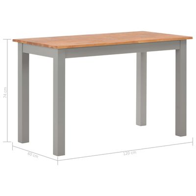 vidaXL Jídelní stůl 120 x 60 x 74 cm masivní dubové dřevo