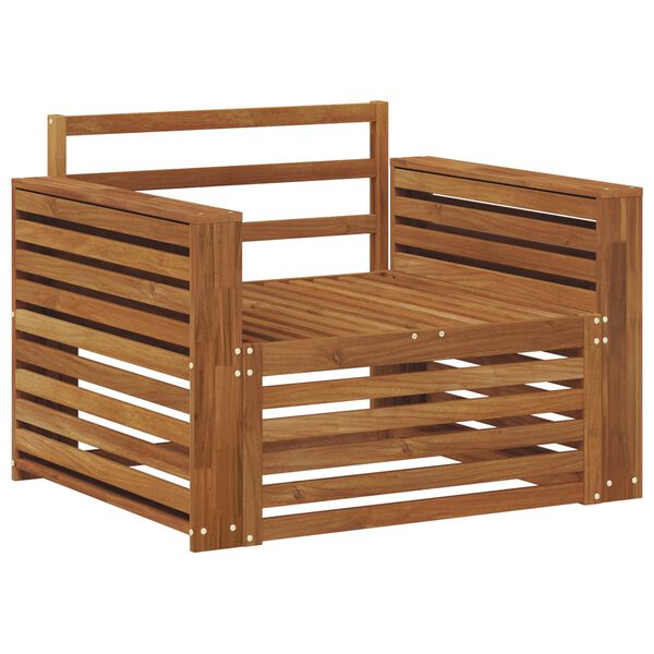 vidaXL 2 Kus Pohovka s opěrkami Masivn&iacute; ak&aacute;tov&eacute; dřevo Př&iacute;rodn&iacute;