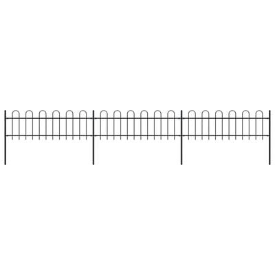 vidaXL Zahradní plot s obloučky ocelový 5,1 x 0,6 m černý