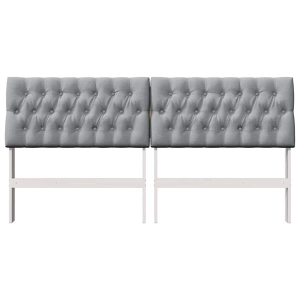 vidaXL Čalouněné čelo postele Světle šedá 180 cm Masivní borové dřevo