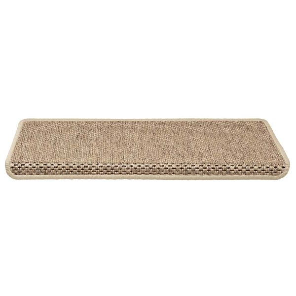 vidaXL Samolepící nášlapy na schody vzhled sisal 15 ks 65x21x4 cm