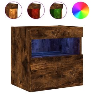 vidaXL N&aacute;stěnn&aacute; TV skř&iacute;ňka s LED osvětlen&iacute;m kouřov&yacute; dub 40x30x40 cm