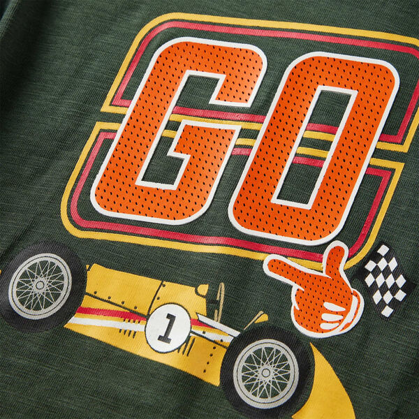 Dětsk&eacute; tričko s dlouh&yacute;m ruk&aacute;vem tmavě zelen&eacute; 104