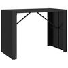 vidaXL Barov&yacute; stůl se skleněnou deskou čern&yacute; 145x80x110 cm polyratan