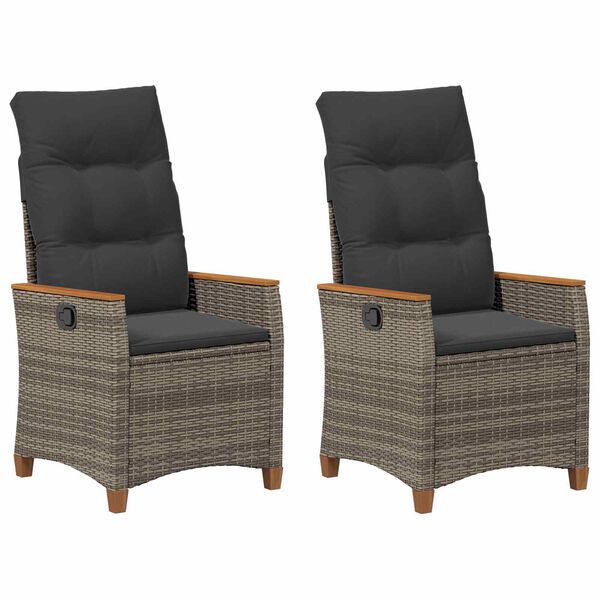 vidaXL Polohovac&iacute; zahradn&iacute; židle &Scaron;ed&aacute; a tmavě &scaron;ed&aacute; 64 x 57,5 x 112 cm