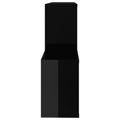 vidaXL Nástěnná police černá s vysokým leskem 100x18x53 cm dřevotříska
