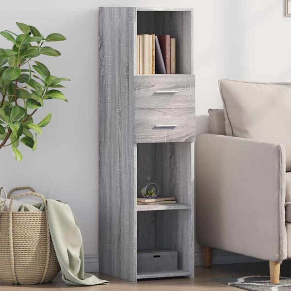 vidaXL Skř&iacute;ň highboard &scaron;ed&aacute; sonoma 30 x 42,5 x 124 cm kompozitn&iacute; dřevo