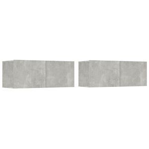 vidaXL TV skř&iacute;ňky 2 ks betonově &scaron;ed&eacute; 80x30x30 cm kompozitn&iacute; dřevo