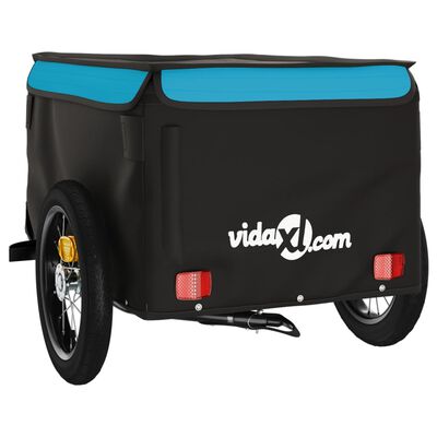 vidaXL Vozík za kolo černý a modrý 30 kg železo