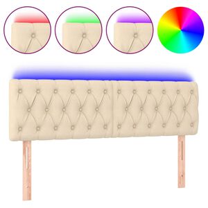 vidaXL Čelo postele s LED kr&eacute;mov&eacute; 160 x 7 x 78/88 cm textil