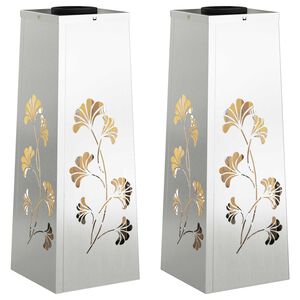 vidaXL Sol&aacute;rn&iacute; LED Cestovn&iacute; Světlo 2 pcs Stř&iacute;brn&aacute; Pozinkovan&aacute; ocel