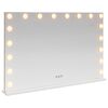 vidaXL LED zrcadlo na toaletn&iacute; stůl B&iacute;l&yacute; 80 x 10 x 52,5 cm Sklo a ocel