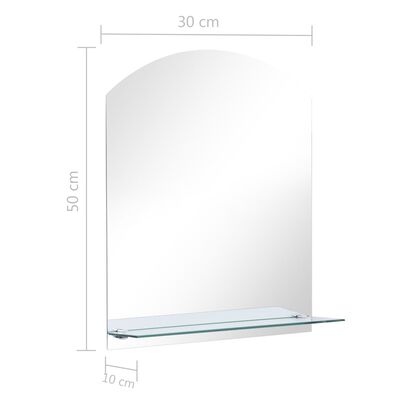 vidaXL Nástěnné zrcadlo s policí 30 x 50 cm tvrzené sklo