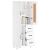 vidaXL Skř&iacute;ň highboard b&iacute;l&aacute; 69,5 x 34 x 180 cm kompozitn&iacute; dřevo