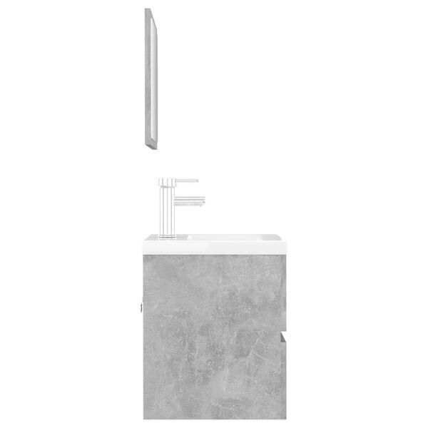 vidaXL Koupelnov&aacute; sestava betonově &scaron;ed&aacute; kompozitn&iacute; dřevo