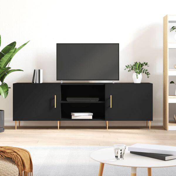 vidaXL TV skř&iacute;ňka čern&aacute; 150 x 30 x 50 cm kompozitn&iacute; dřevo