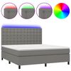 vidaXL Box spring postel s matrac&iacute; a LED tmavě &scaron;ed&aacute; 180x200 cm textil