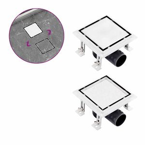 vidaXL Sprchov&yacute; odtok 2v1 vpusť do podlahy a do dlažby 15x15 cm nerez