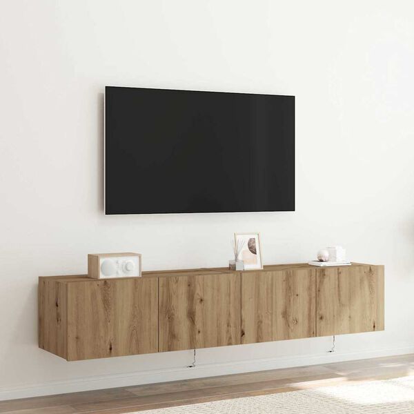 vidaXL TV wall cabinet N&aacute;stěnn&yacute; 2 pcs Artisanov&yacute; dub 80 x 35 x 31 cm