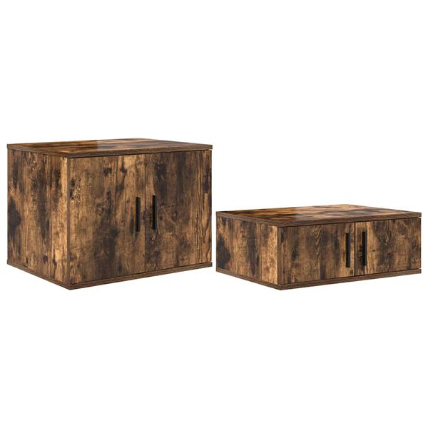 vidaXL &Uacute;ložn&aacute; skř&iacute;ňka 2 pcs Kouřov&yacute; dub 127 x 41 x 40 cm