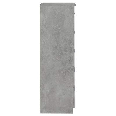 vidaXL Komoda se zásuvkami betonově šedá 71 x 35 x 108 cm dřevotříska