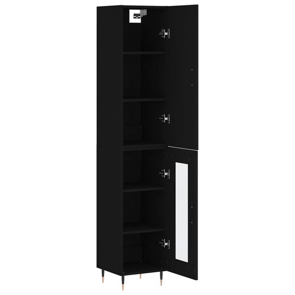 vidaXL Skř&iacute;ň highboard čern&aacute; 34,5 x 34 x 180 cm kompozitn&iacute; dřevo