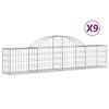 vidaXL Klenut&eacute; gabionov&eacute; ko&scaron;e 9 ks 200x30x40/60 cm pozinkovan&eacute; železo