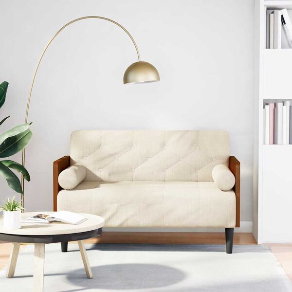 vidaXL Pohovka Loveseat s podhlavn&iacute;kem, 110 cm, lněn&aacute;