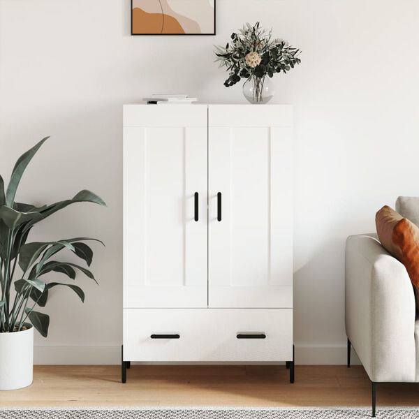 vidaXL Skř&iacute;ň highboard leskl&aacute; b&iacute;l&aacute; 69,5 x 31 x 115 cm kompozitn&iacute; dřevo