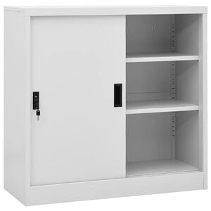 vidaXL Kancel&aacute;řsk&aacute; skř&iacute;ň posuvn&eacute; dveře světle &scaron;ed&aacute; 90x40x90 cm ocel