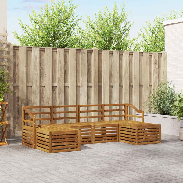 vidaXL Sedac&iacute; soupravy 6 pcs Př&iacute;rodn&iacute; Masivn&iacute; ak&aacute;tov&eacute; dřevo