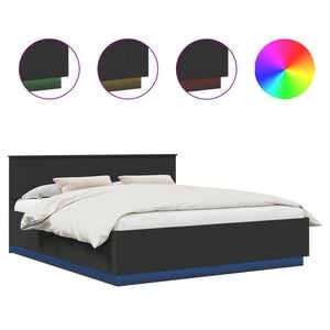 vidaXL R&aacute;m postele s čelo Čern&aacute; 200 x 200 cm kompozitn&iacute; dřevo