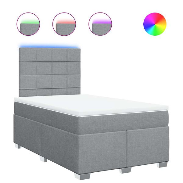 vidaXL Box spring postel s matrac&iacute; světle &scaron;ed&aacute; 120 x 200 cm textil