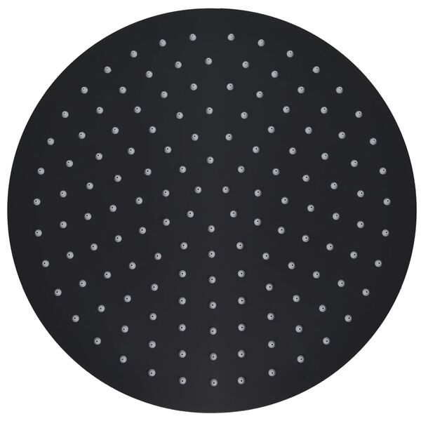 vidaXL De&scaron;ťov&aacute; sprchov&aacute; hlavice nerezov&aacute; ocel 30 cm kulat&aacute; čern&aacute;