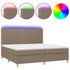 vidaXL Box spring postel s matrac&iacute; a LED taupe 200x200 cm textil