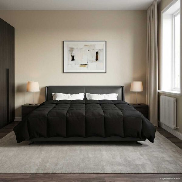 vidaXL Zimn&iacute; přikr&yacute;vka &Scaron;něrov&aacute;n Čern&aacute; 220 x 240 cm Mikrovl&aacute;kno